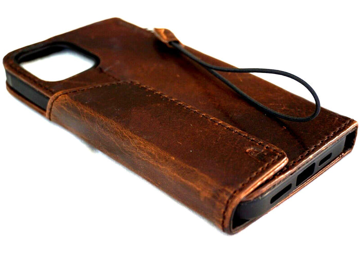 Leather iPhone Wallet Case: Vintage Book Style, Horse Stamping