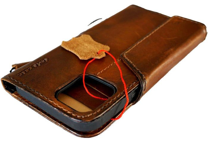 Leather iPhone Wallet Case: Vintage Book Style, Tree of Life