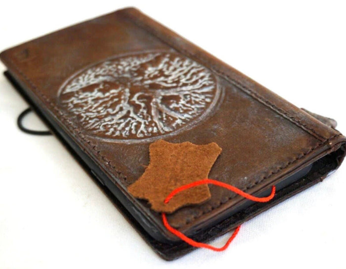 Leather iPhone Wallet Case: Vintage Tree Of Life, Credit Card Slots