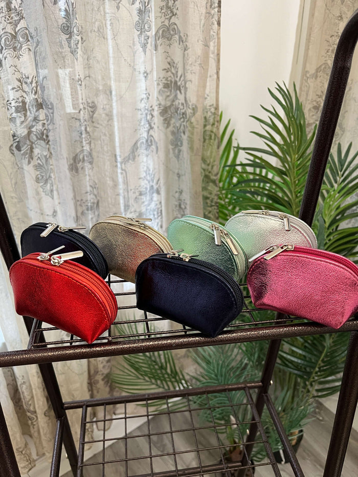 Leather Metallic Coin Purse