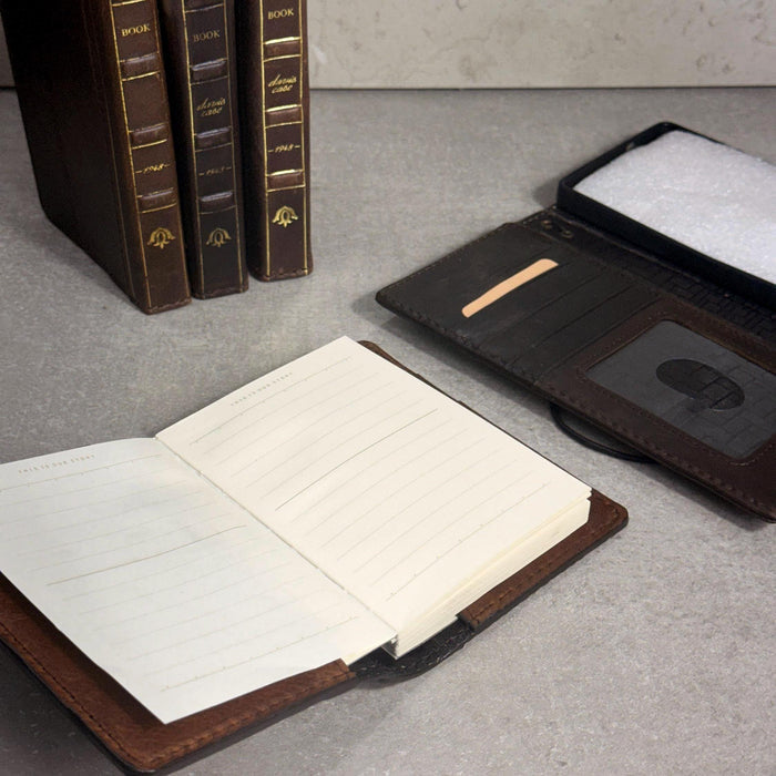 Leather Phone Case & Journal Set – Vintage Book Style
