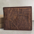 Leather wallet card slots  bill compartments thin design Hand-Stitched  Davidov art