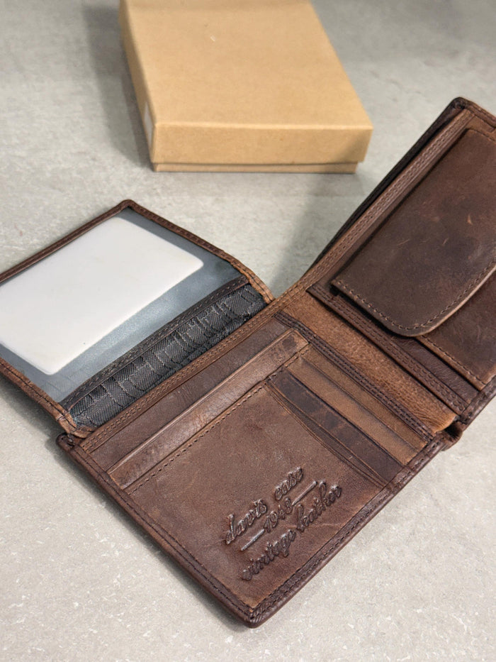 Leather Wallet Slim Holder Minimalist Bifold Compact Everyday Wallet