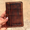 Leather wallet thin soft credit card vintage designed Diy Reto Davidov art