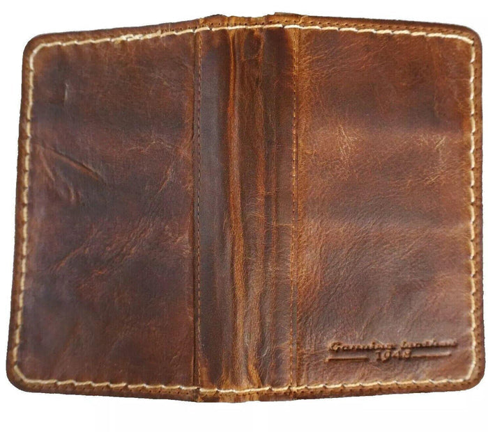 Leather wallet thin soft credit card vintage designed Diy Reto Davidov art