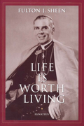 Book cover of 'Life is Worth Living' by Fulton J. Sheen with a priest