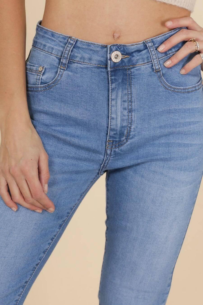 Light Wash Straight Leg Jeans