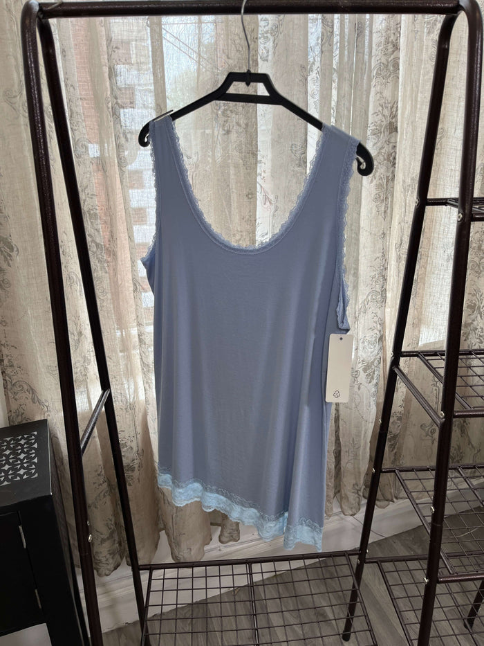 Lace Trim Detail Round Neck Vest Top