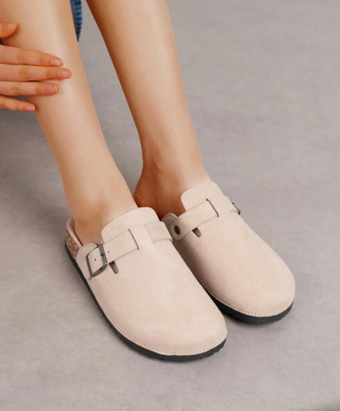 Lizzy Faux Suede Buckle Mule