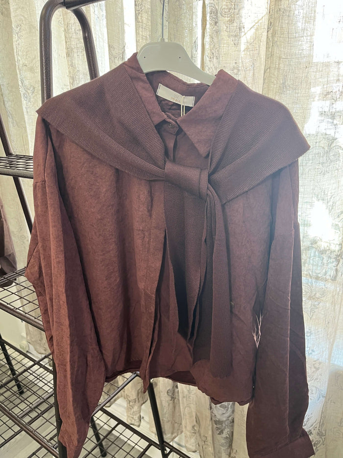 Luxurious Floaty Shirt & Shawl Set
