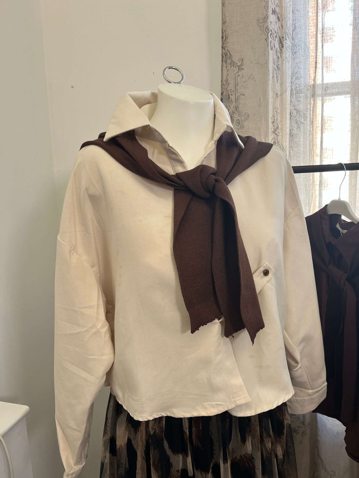 Luxurious Floaty Shirt & Shawl Set