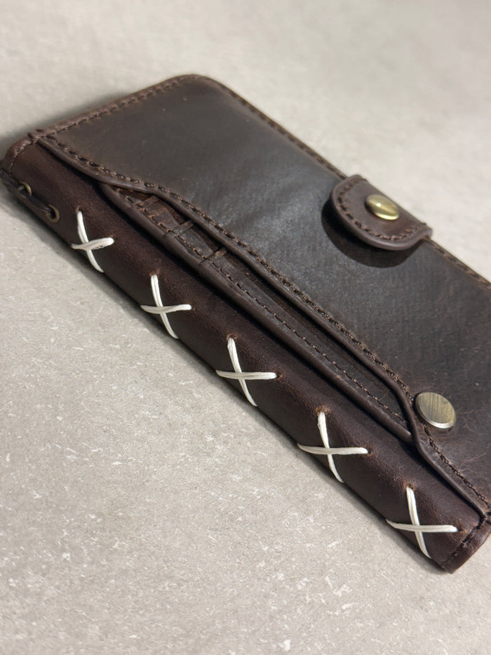 Luxury Handmade Leather Wallet Case for iPhone