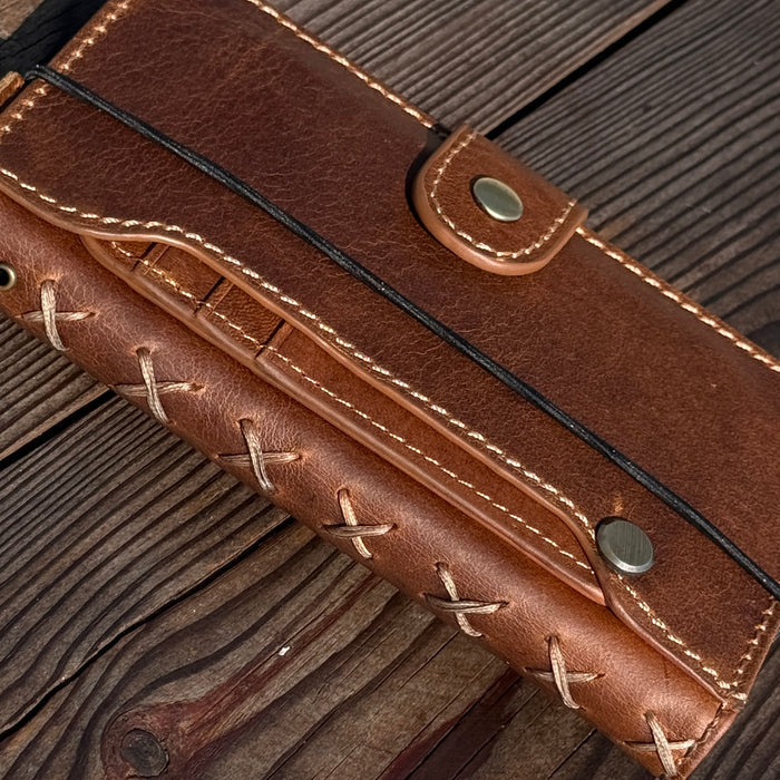 Luxury Handmade Leather Wallet Case for iPhone
