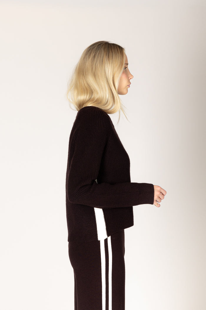 Lyla & Lux Essential Rib Espresso/White
