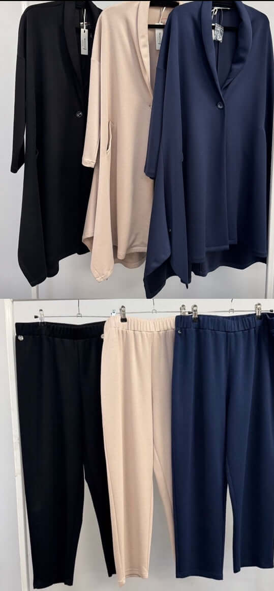 Ladies Jersey Feel Cigarette Pants and Swing Jacket