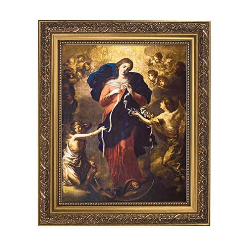 Mary, Untier of Knots  - Gold Tone Framed Print