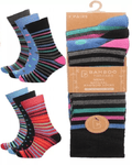 Men's 3pk Bamboo Bright Stripe Design Socks By Bamboo Threads