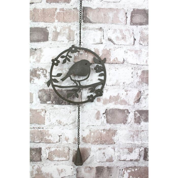Metal Robin Cutout Hanger With Bell