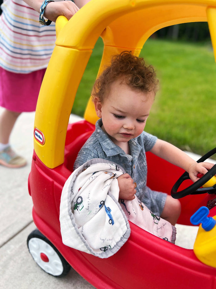 Mini* Trucks/Wherever You Go 8-Layer Bamboo Cotton Muslin