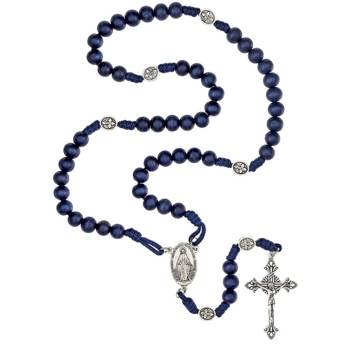 Miraculous Blue Paracord Rosary