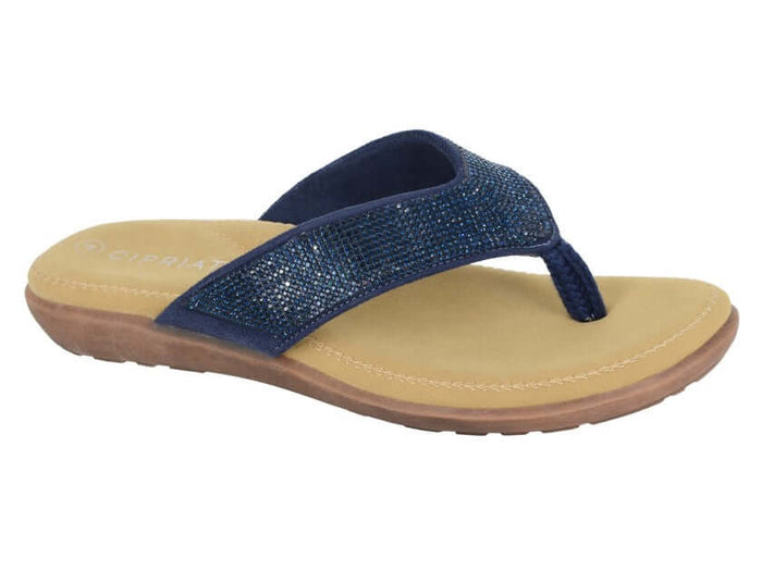 Navy Diamante Ladies Sandal - 'Alcee'