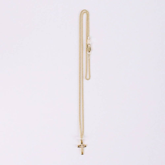 Necklace Cross Cut Out Gold Over SS 16-18"
