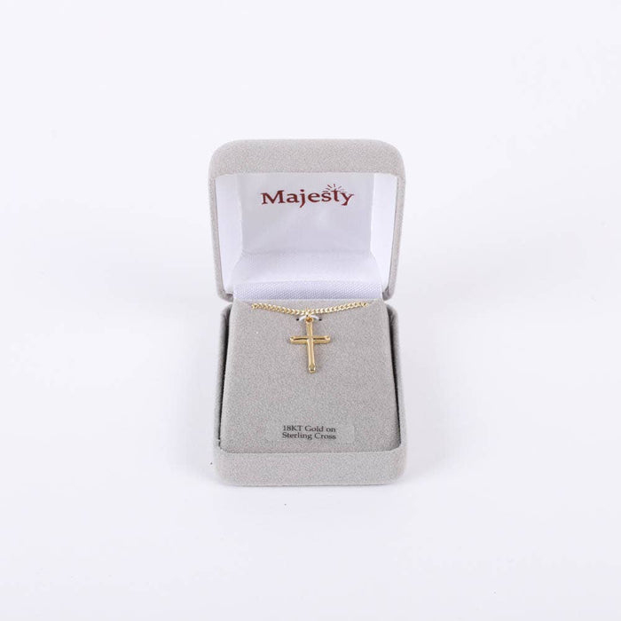 Necklace Cross Gold Over Sterling 18"