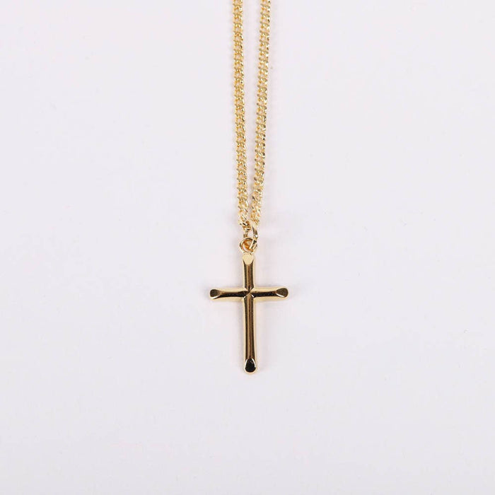 Necklace Cross Gold Over Sterling 18"