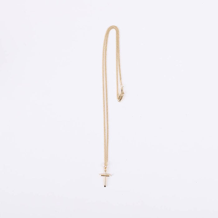 Necklace Cross Gold Over Sterling 18"