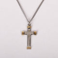 Necklace Cross Gold Tips Sterling 18"