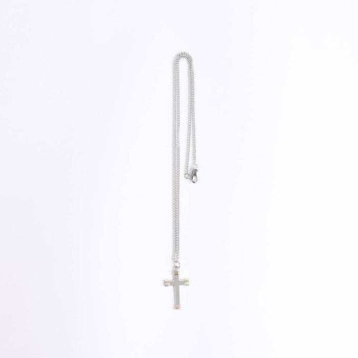 Necklace Cross Gold Tips Sterling 18"