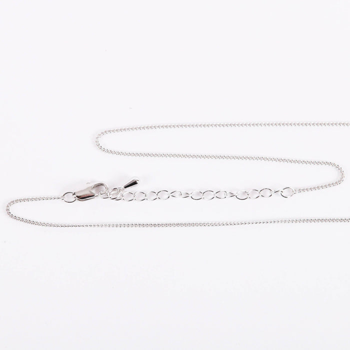 Necklace Cross Stone SS 16-18" Platinum Plated Brass Chain