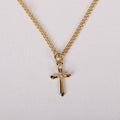 Necklace Cross w/Cz Gold Over SS 18"