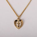 Necklace Heart/Cross Gold Over Sterling 18"