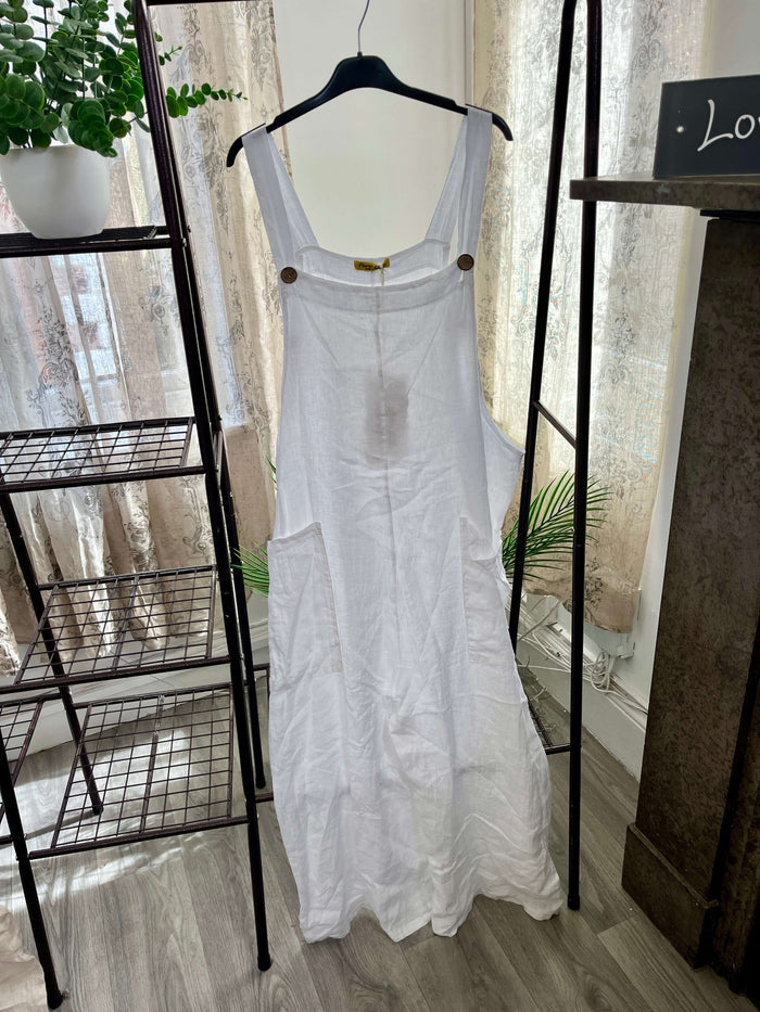 Ollie Linen Wide Leg Dungarees