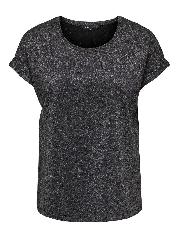 Only Black Glitter Top