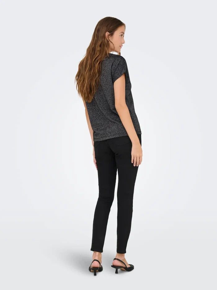 Only Black Glitter Top