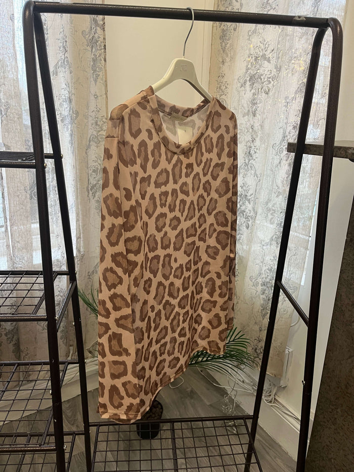 Orla Mesh Layering Top in Leopard