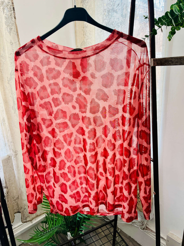 Orla Mesh Layering Top in Leopard