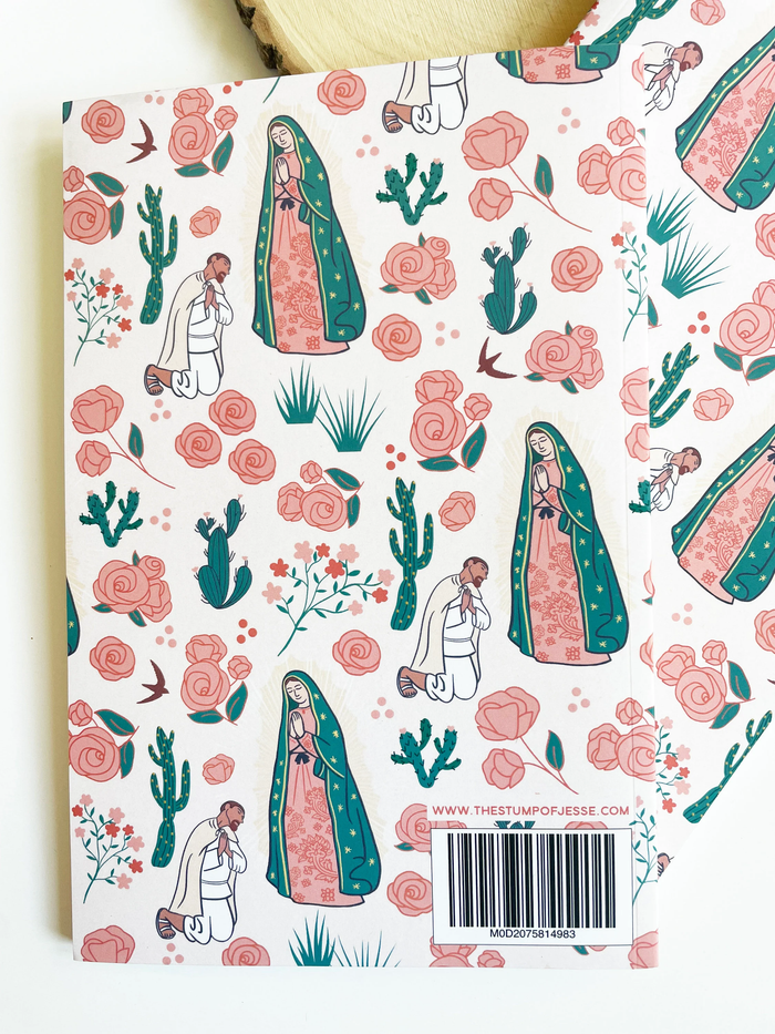 Our lady with cacti pattern notebook cover