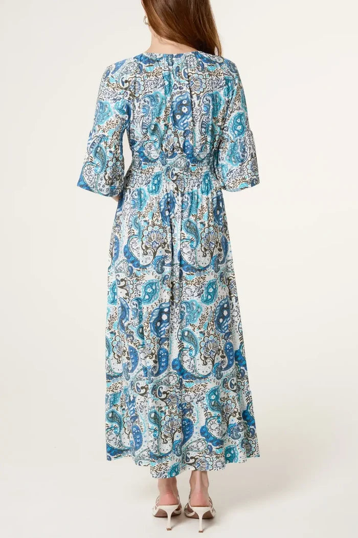 Paisley Stretch Empire Bust Maxi Dress