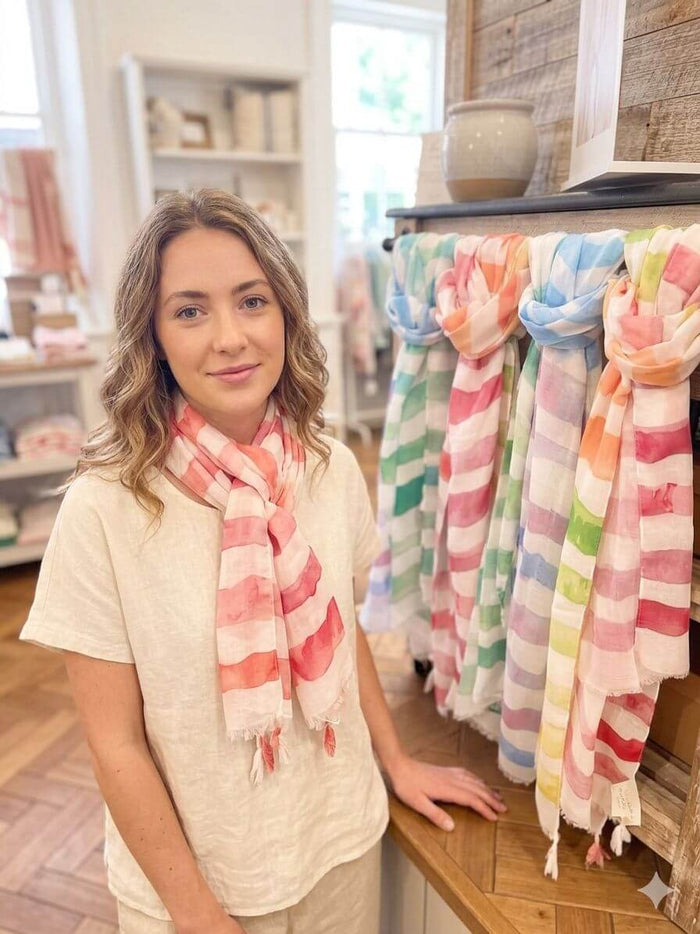 Pastel Stripe Lightweight Scarf