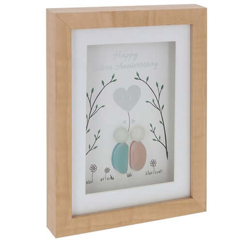 Pebble Glass Plaque - Silver Anniversary