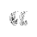 Pilgrim Belief Twisted Hoop Earrings Silver Plated