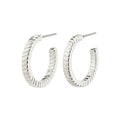 Pilgrim ECSTATIC Silver Plated Square Snake Chain Hoops