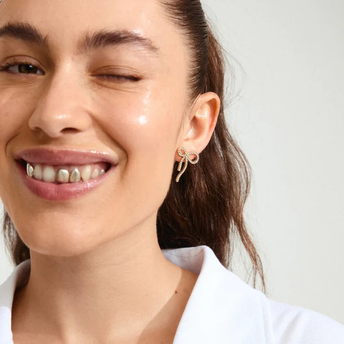 Pilgrim Jolanta Bow Earrings Gold Plated