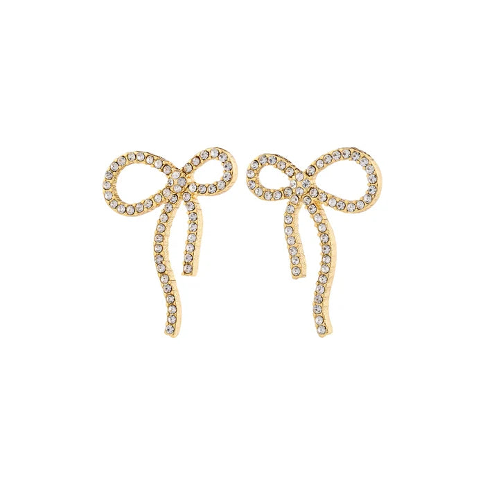Pilgrim Jolanta Bow Earrings Gold Plated