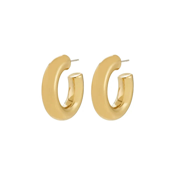 Pilgrim Phase Large Gold or Silver Plated Hoops