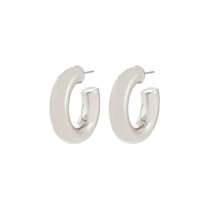 Pilgrim Phase Large Gold or Silver Plated Hoops