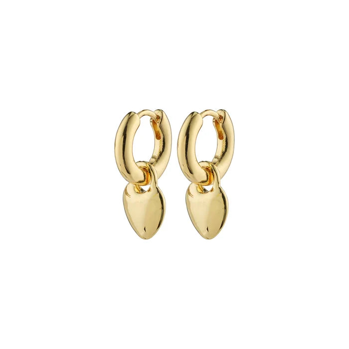 Pilgrim Sophia Heart Hoops Silver or Gold-Plated